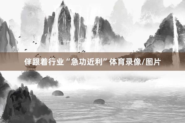 伴跟着行业“急功近利”体育录像/图片