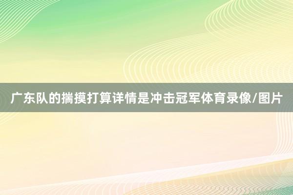 广东队的揣摸打算详情是冲击冠军体育录像/图片