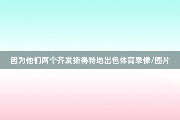 因为他们两个齐发扬得特地出色体育录像/图片