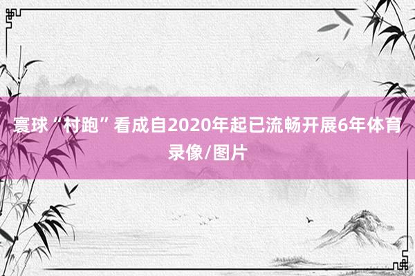 寰球“村跑”看成自2020年起已流畅开展6年体育录像/图片