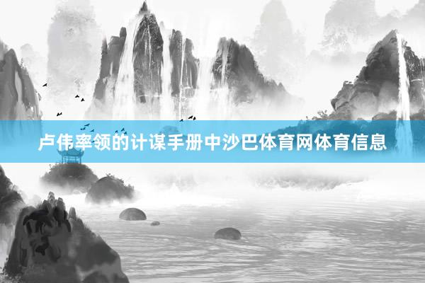 卢伟率领的计谋手册中沙巴体育网体育信息