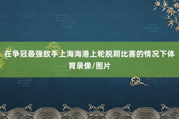 在争冠最强敌手上海海港上轮脱期比赛的情况下体育录像/图片