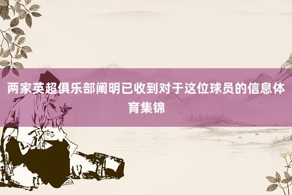 两家英超俱乐部阐明已收到对于这位球员的信息体育集锦