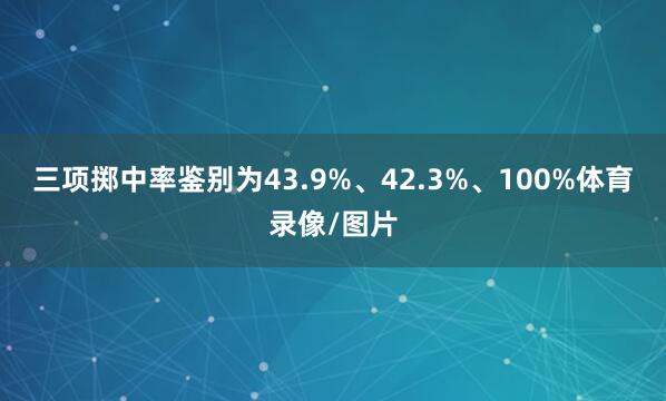 三项掷中率鉴别为43.9%、42.3%、100%体育录像/图片