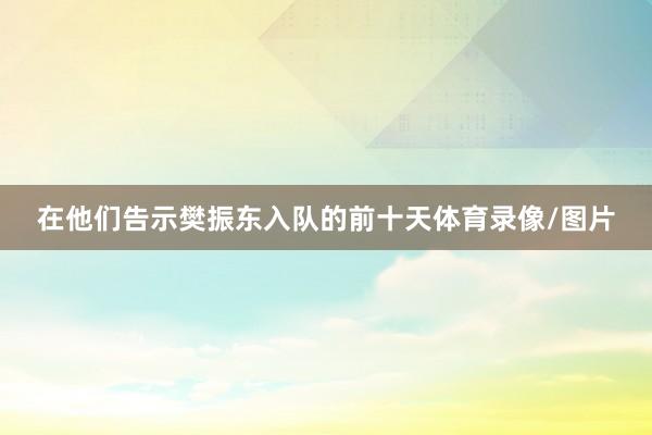 在他们告示樊振东入队的前十天体育录像/图片