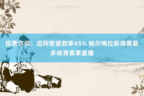 投票访问：迈阿密援救率45% 帕尔梅拉斯得票最多体育赛事直播