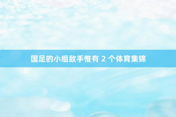 国足的小组敌手惟有 2 个体育集锦