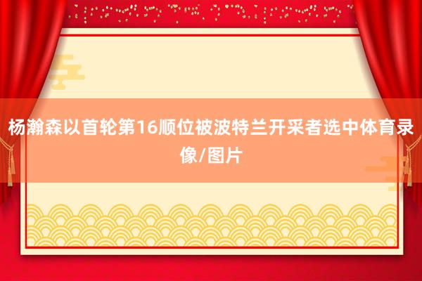 杨瀚森以首轮第16顺位被波特兰开采者选中体育录像/图片