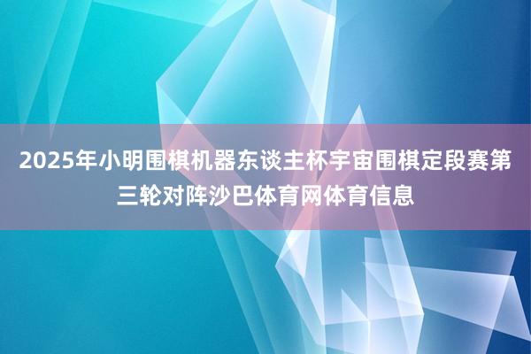 2025年小明围棋机器东谈主杯宇宙围棋定段赛第三轮对阵沙巴体育网体育信息