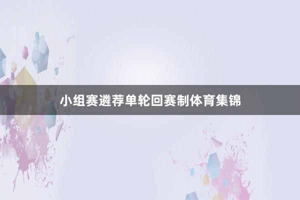 小组赛遴荐单轮回赛制体育集锦