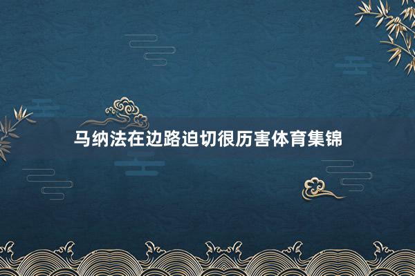 马纳法在边路迫切很历害体育集锦