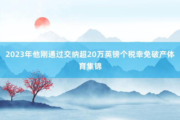 2023年他刚通过交纳超20万英镑个税幸免破产体育集锦