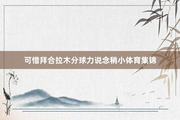 可惜拜合拉木分球力说念稍小体育集锦