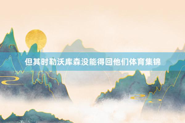 但其时勒沃库森没能得回他们体育集锦