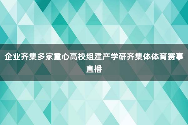 企业齐集多家重心高校组建产学研齐集体体育赛事直播