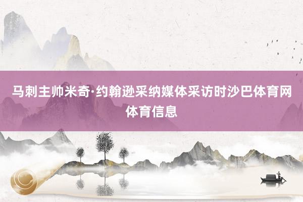 马刺主帅米奇·约翰逊采纳媒体采访时沙巴体育网体育信息