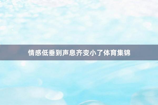 情感低垂到声息齐变小了体育集锦