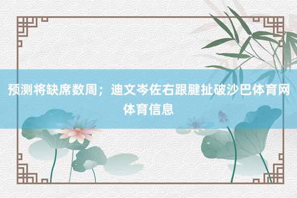预测将缺席数周；迪文岑佐右跟腱扯破沙巴体育网体育信息