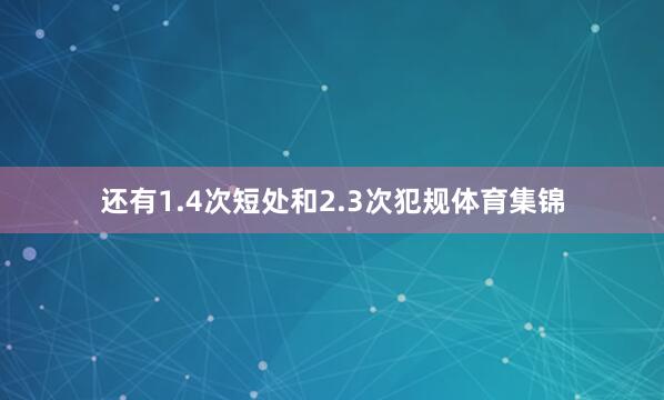 还有1.4次短处和2.3次犯规体育集锦