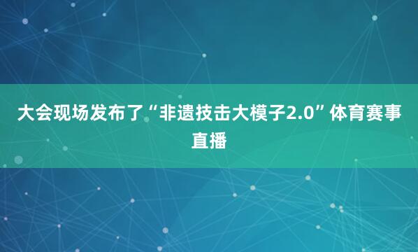 大会现场发布了“非遗技击大模子2.0”体育赛事直播