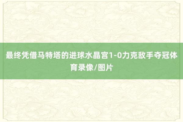 最终凭借马特塔的进球水晶宫1-0力克敌手夺冠体育录像/图片